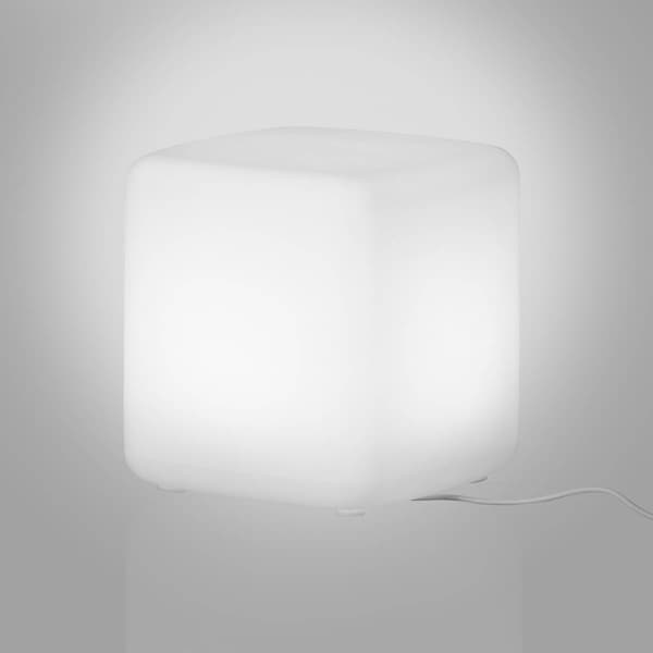 South Shore Sweedi White Lighted Kids Cube Stool