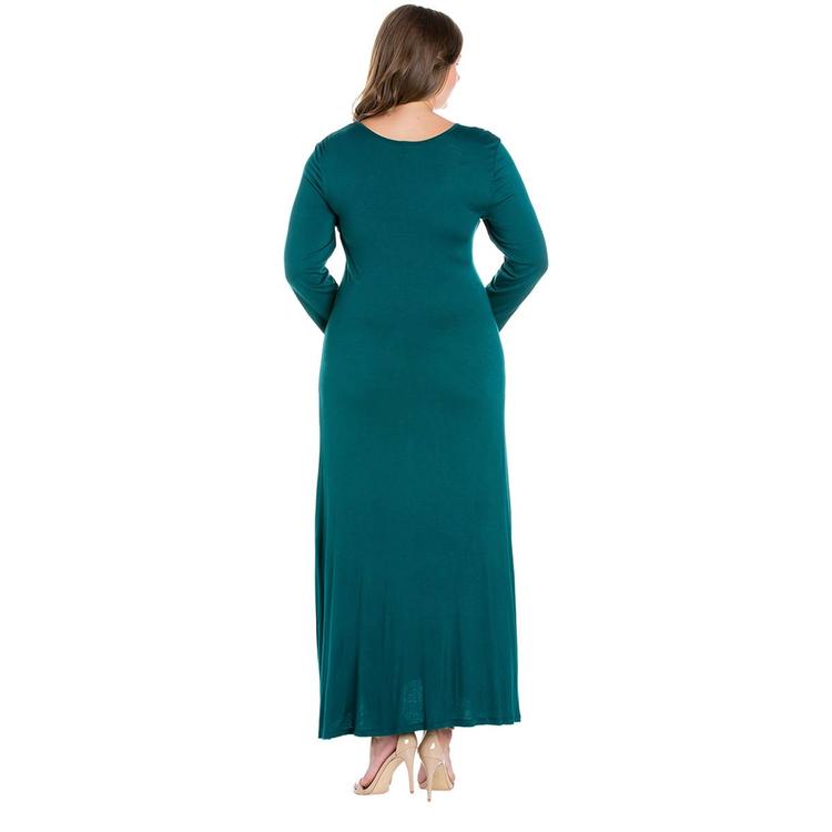 Plus Size 24/7 Comfort Apparel Solid Maxi Dress