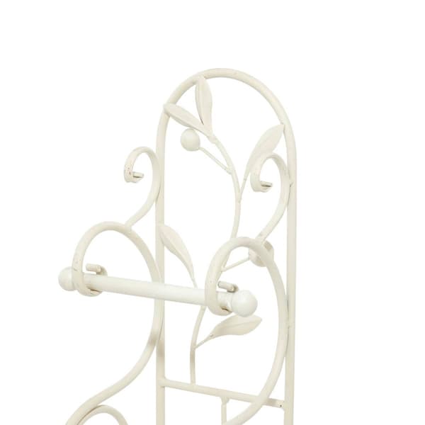 9th & Pike&#174; Cream Iron Traditional Toilet Paper Towel Holder
