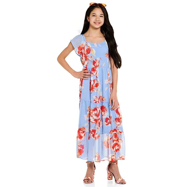 Girls (7-16) Speechless(R) Floral Smocked Maxi Dress w/ Sunglasses - image 
