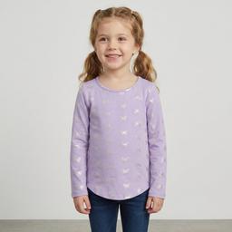 Girls (4-6x) Jolie & Joy Long Sleeve Yummy Foil Butterfly Tee