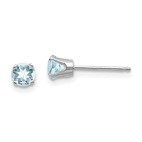 Gemstone Classics&#40;tm&#41; White Gold 4mm Aquamarine Earrings - image 