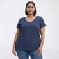 Juniors Plus Aveto Basic V-Neck Tee - image 1