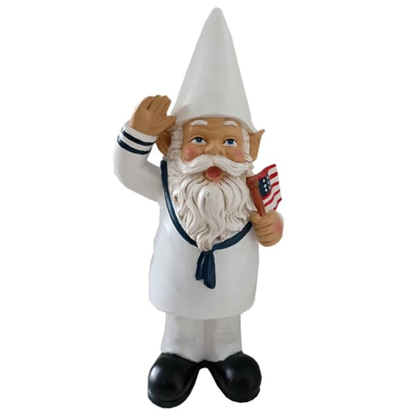 Santa's Workshop 12in. Navy Gnome with Flag - image 