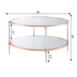 Convenience Concepts Royal Crest 2-Tier Glass Coffee Cart