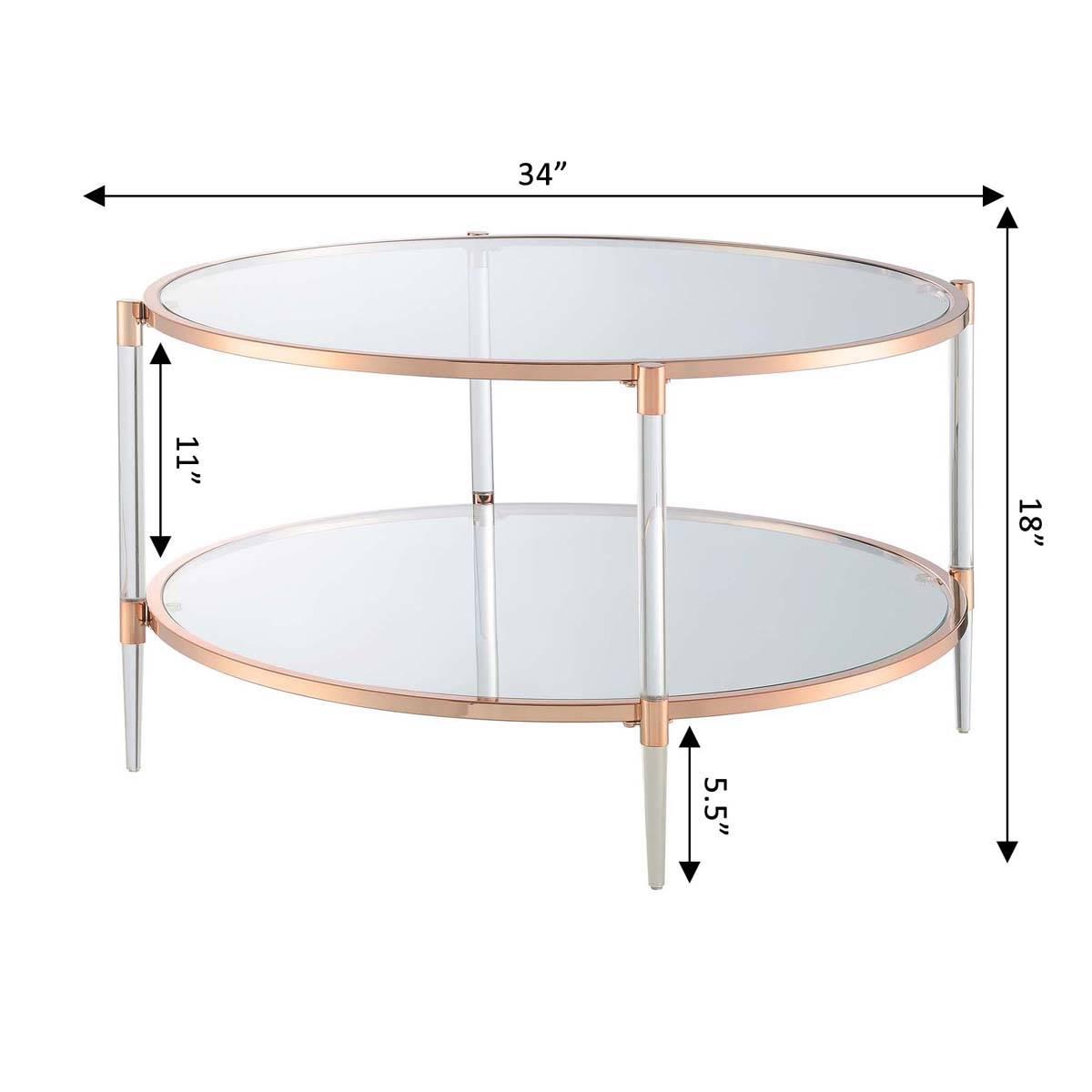 Convenience Concepts Royal Crest 2-Tier Glass Coffee Cart