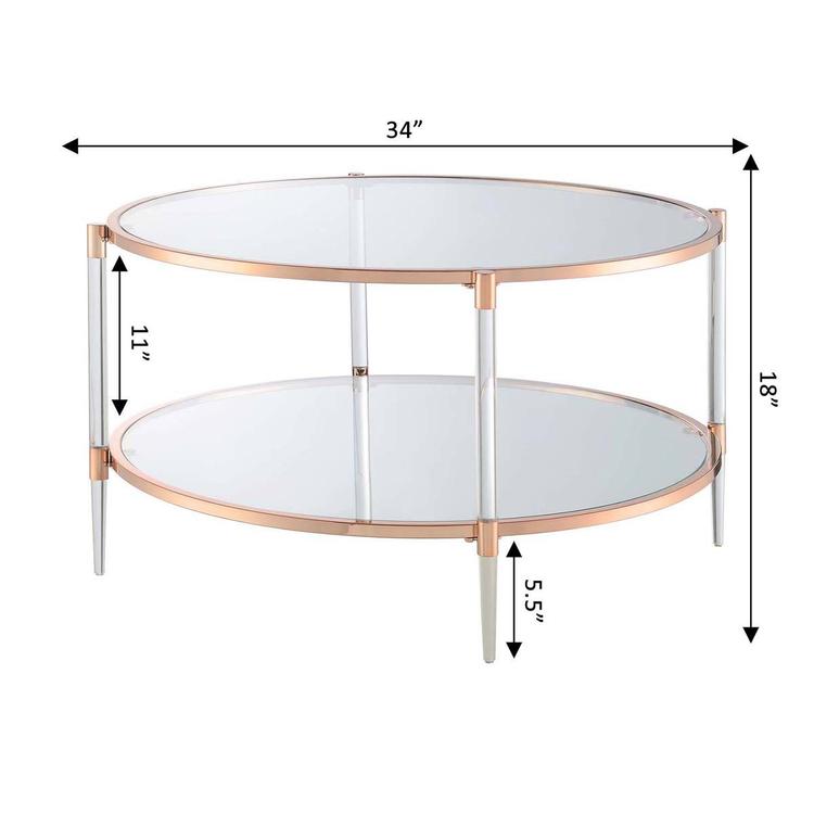 Convenience Concepts Royal Crest 2-Tier Glass Coffee Cart