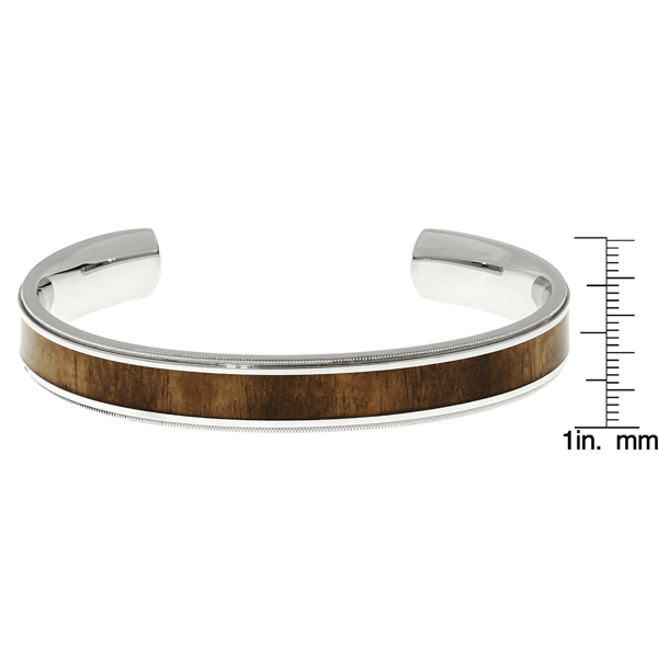 Mens Lynx Stainless Steel Camouflage Cuff Bangle Bracelet