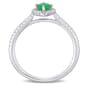 Gemstones Classics™ 14kt. 2-Tone White Gold Emerald Halo Ring - image 3