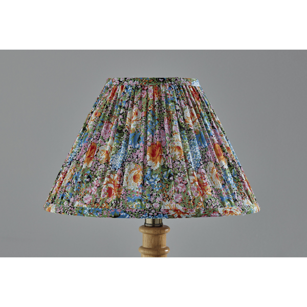 Adesso Faye Table Lamp with Soft Pleated Floral Fabric Shade