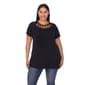 Plus Size White Mark Crisscross Neckline Short Sleeve Tunic - image 1