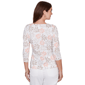 Petite Hearts of Palm Printed Essentials Leaf V Neck Blouse - image 2