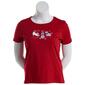 Womens Bonnie Evans Embroidered Americana Cats Tee - image 1