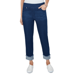 Petite Alfred Dunner Ann Arbor Rhinestone Cuff Ankle Jeans