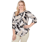 Womens Alfred Dunner Detail Driven 3/4 Sleeve Palm Leaf Blouse - image 3