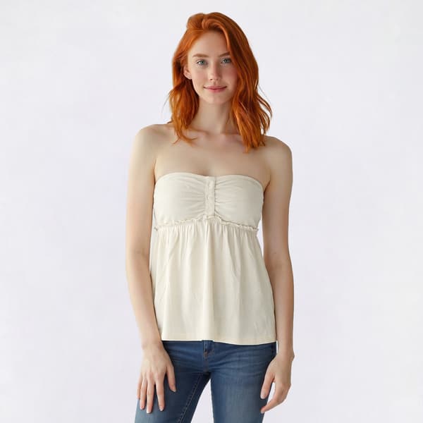 Juniors Derek Heart Button Front Babydoll Tube Top