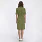 Womens Sharagano Elbow Sleeve Crepe Zip Split Neck Shirtdress - image 2