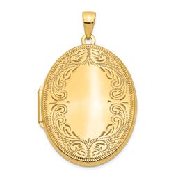 Gold Classics(tm) 14kt. Gold 31mm Oval Scroll Locket