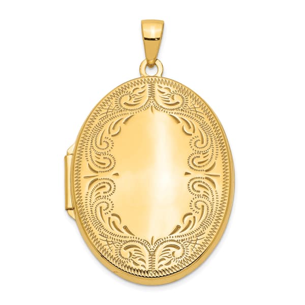 Gold Classics&#40;tm&#41; 14kt. Gold 31mm Oval Scroll Locket - image 