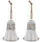 Northlight 2pc. Grey & White Embossed Bells Christmas Ornaments - image 5