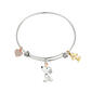 Shine Peanuts Snoopy & Woodstock Crystal Heart Bangle Bracelet - image 1