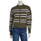 Juniors No Comment Multi Stripe Full Zip Mock Neck Sweater - image 1