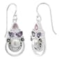 Marsala Fine Silver Plated Marcasite Multi Color Earrings - image 1