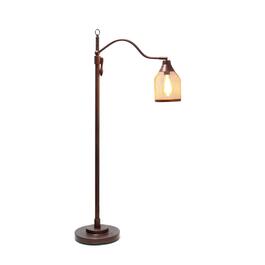 Lalia Home Vintage Arched 1 Light Floor Lamp w/Iron Mesh Shade