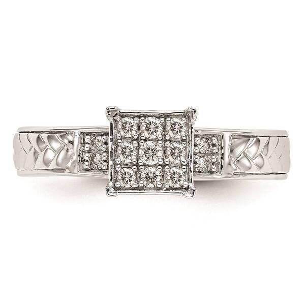 Pure Fire 14kt. White Gold Lab Grown Diamond Trio Cluster Ring