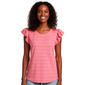 Women French Laundry Cap Flutter Sleeve Scallop Trim Blouse - image 1
