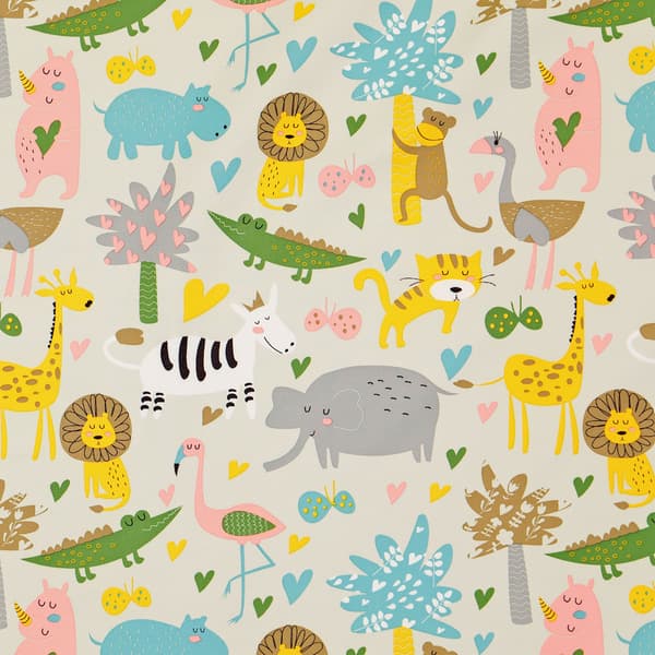 Jungle Party Print Fabric Rod Pocket Valance - 42x84