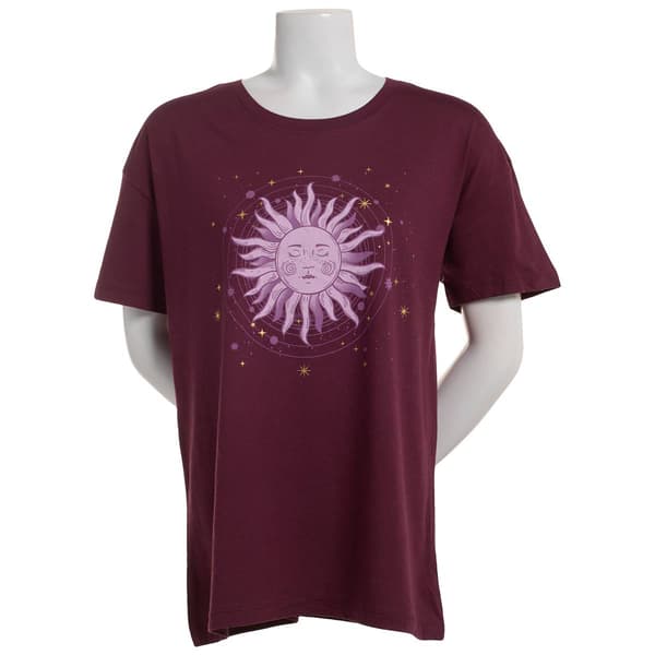 Juniors Attitude Not Included Sun Celestial Foil Graphic Tee - image 