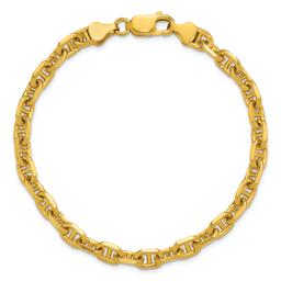 Gold over Sterling Silver Anchor Chain Bracelet