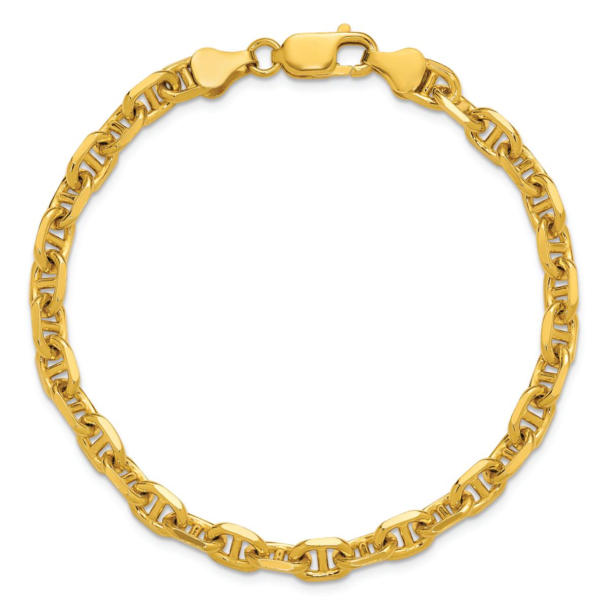 Gold over Sterling Silver Anchor Chain Bracelet