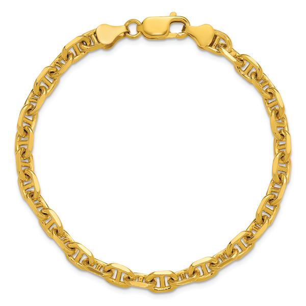Gold over Sterling Silver Anchor Chain Bracelet