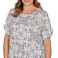 Plus Size Emaline Key Items Short Sleeve Scroll Medallion Blouse - image 4