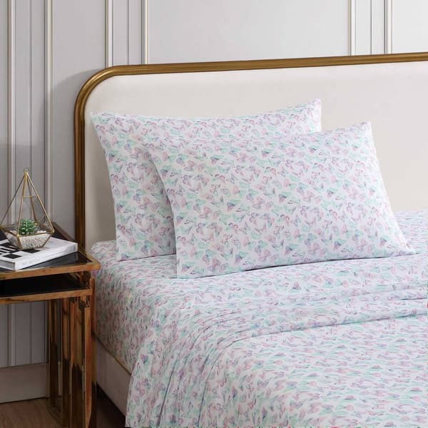 Betsey Johnson Butterfly Rainbow Microfiber Sheet Set - image 