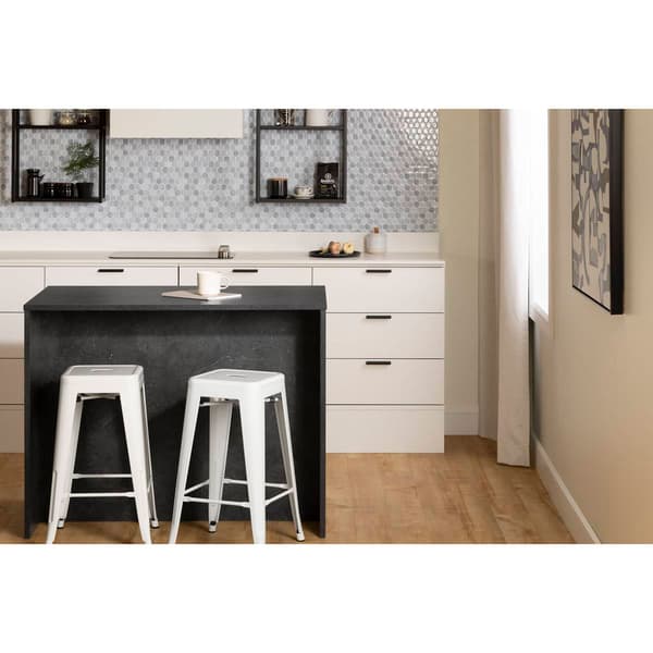 South Shore Myro Faux Black Stone Kitchen Island
