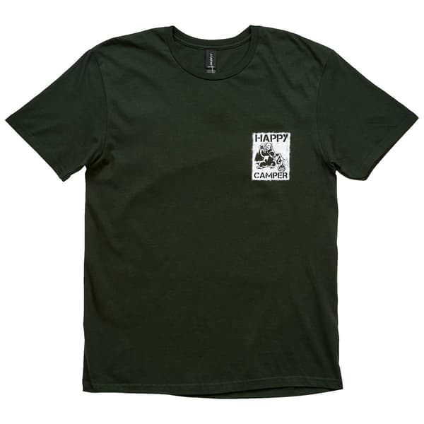 Mens Happy Camper Short Sleeve Tee - Forest Green - image 