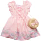 Girls (4-6x) Little Lass® Faux Linen Floral Border Dress - image 2