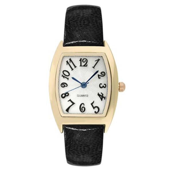 Womens Gold-Tone Tonneau Shape Case Watch - 9403G-07-H02 - image 