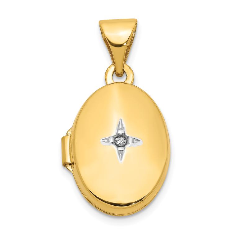 Gold Classics(tm) 14kt. Gold Diamond Locket