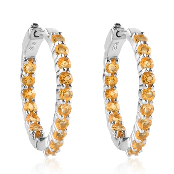 Gemstone Classics™ Round Citrine Inside-Out Hoop Earrings