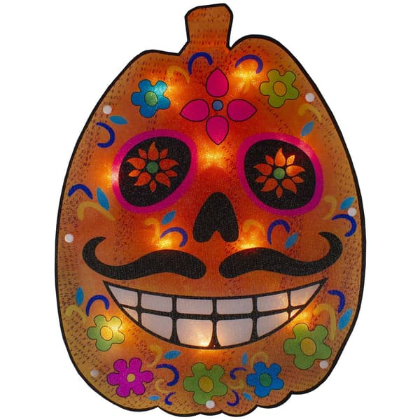 Northlight Seasonal 15in. Lighted Pumpkin Halloween Silhouette - image 