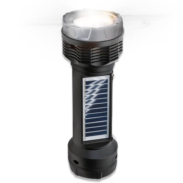 QFX Solar Flashlight w/ FM Radio External Speaker