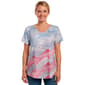 Womens OneWorld Short Sleeve V Neck Sublimation Cloud Flag Tee - image 1