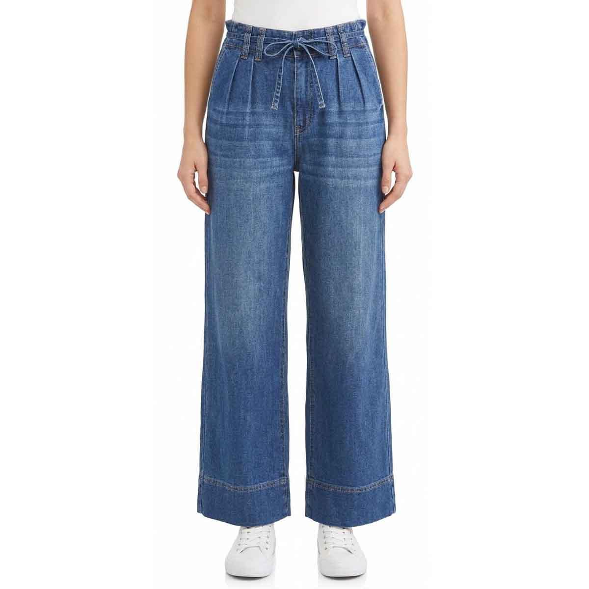 Womens Angels Forever Young High Rise Wide Leg Self Belt Pants