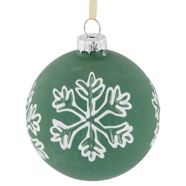 Northlight Seasonal 4ct. White Snowflake Christmas Ball Ornaments