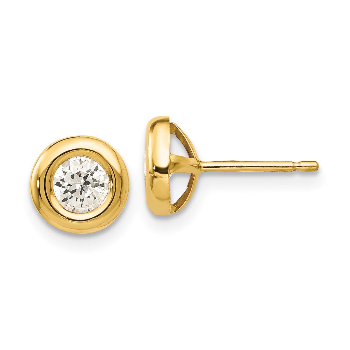 Gold Classics™ 14kt. Polished CZ Fancy Earrings