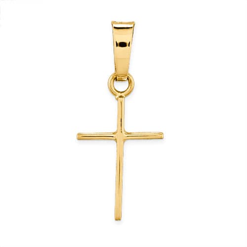 Unisex Gold Classics&#40;tm&#41; 14kt. Gold Polished Cross Pendant - image 